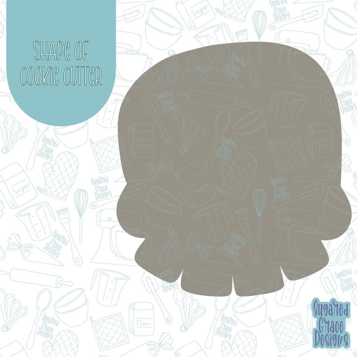 Skull Cookie cutter stl files for 3d printing with matching printable png images for Eddie edible printers