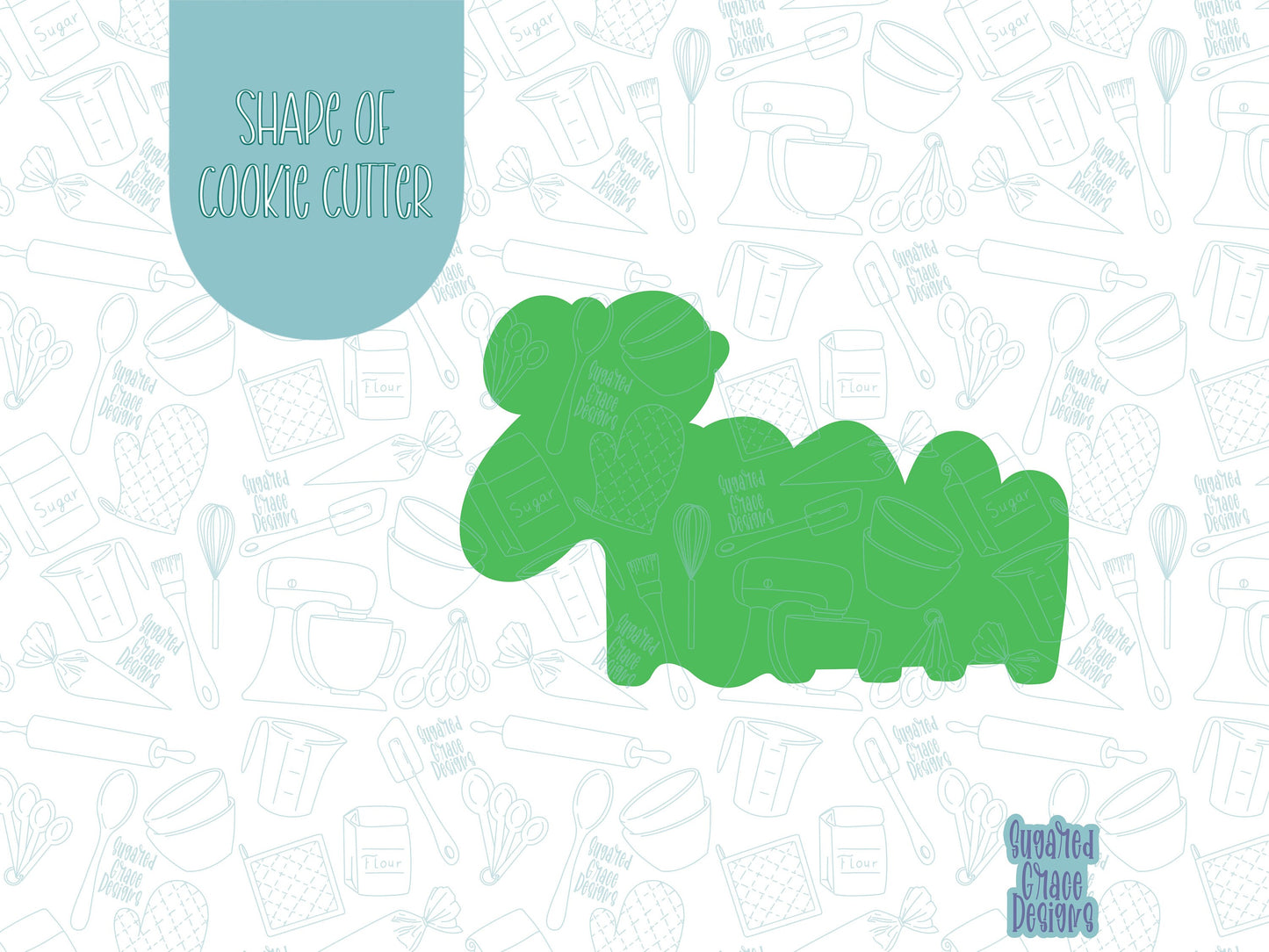 Go team cookie cutter stl file set for 3d printing with matching printable png images for Eddie edible printers