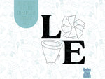 Cheer love cookie cutter stl file set for 3d printing with matching printable png images for Eddie edible printers