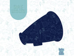 Sport Megaphone cookie cutter stl file set for 3d printing with matching printable png images for Eddie edible printers