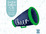 Sport Megaphone cookie cutter stl file set for 3d printing with matching printable png images for Eddie edible printers