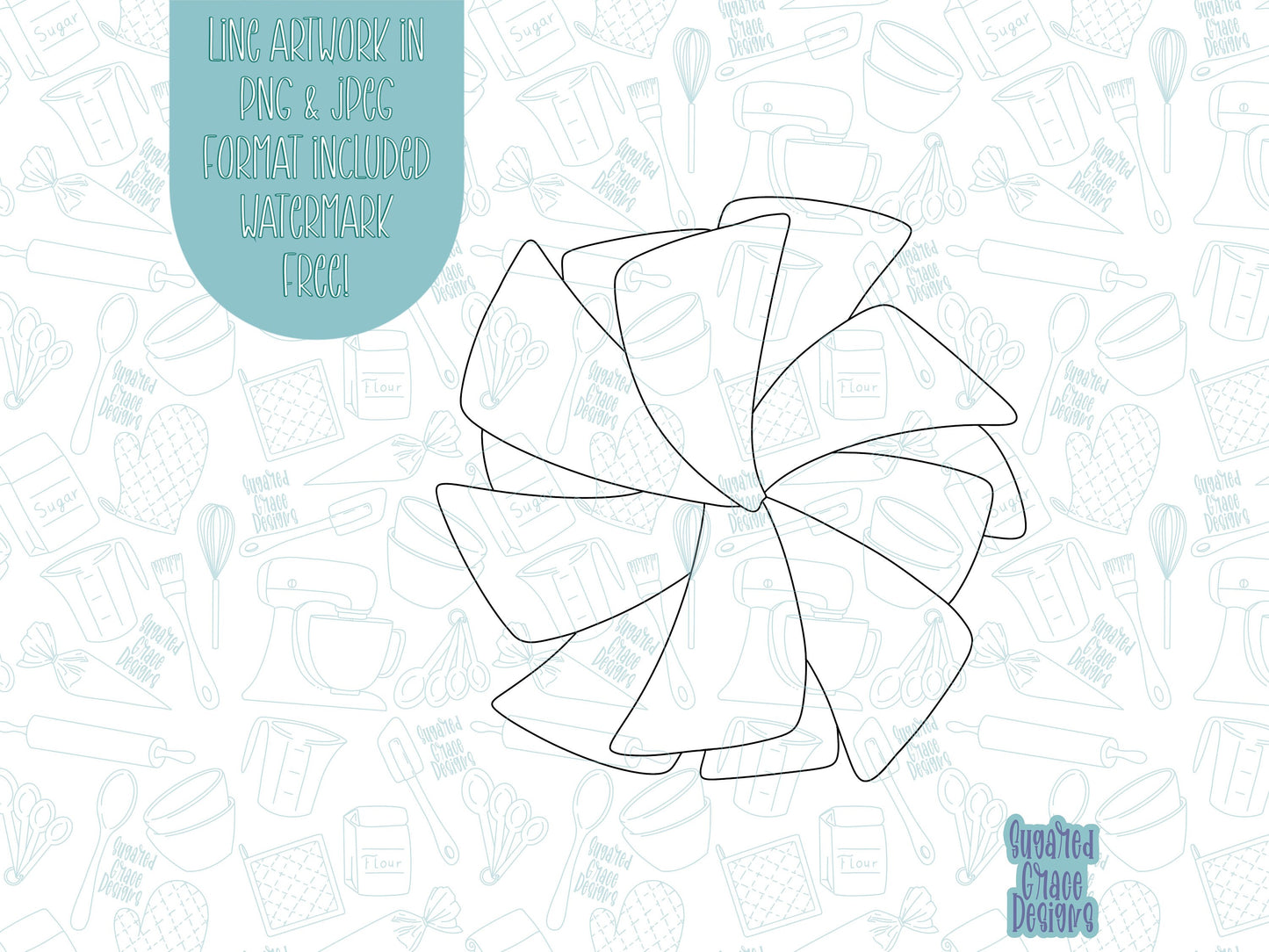 Pom Pom cookie cutter stl file set for 3d printing with matching printable png images for Eddie edible printers