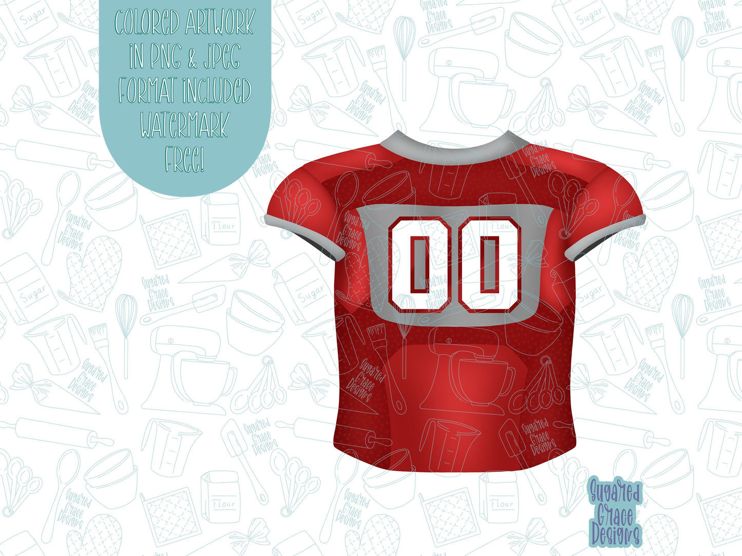 Football Jersey Cookie cutter stl files for 3d printing with matching printable png images for Eddie edible printers