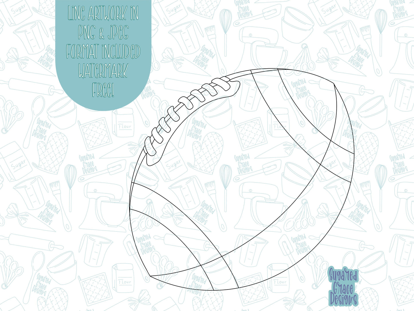 Football Cookie cutter stl files for 3d printing with matching printable png images for Eddie edible printers