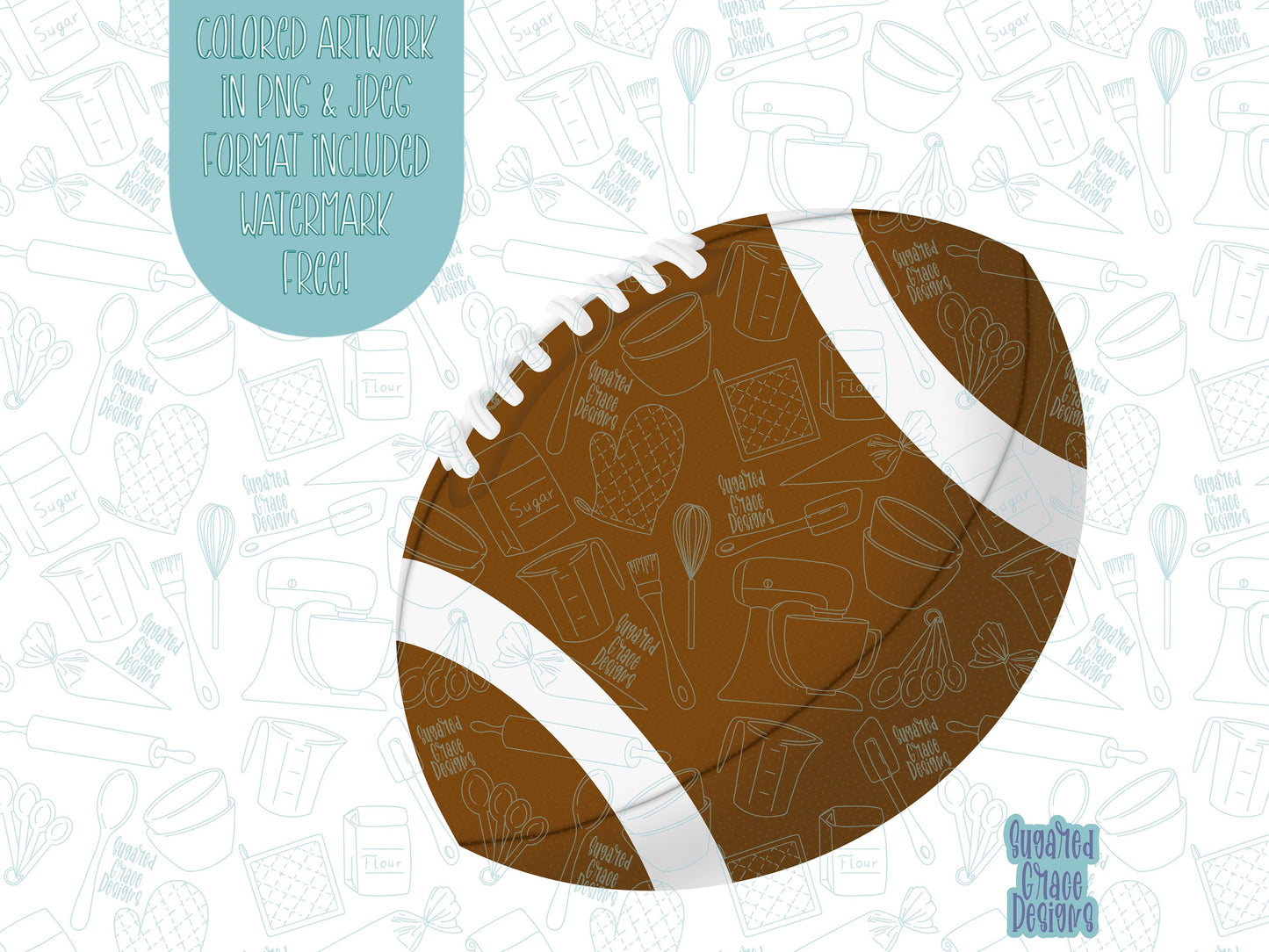 Football Cookie cutter stl files for 3d printing with matching printable png images for Eddie edible printers