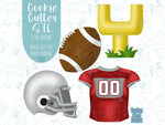 Football Cookie cutter stl file set for 3d printing with matching printable png images for Eddie edible printers