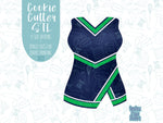 Cheer uniform cookie cutter stl file set for 3d printing with matching printable png images for Eddie edible printers