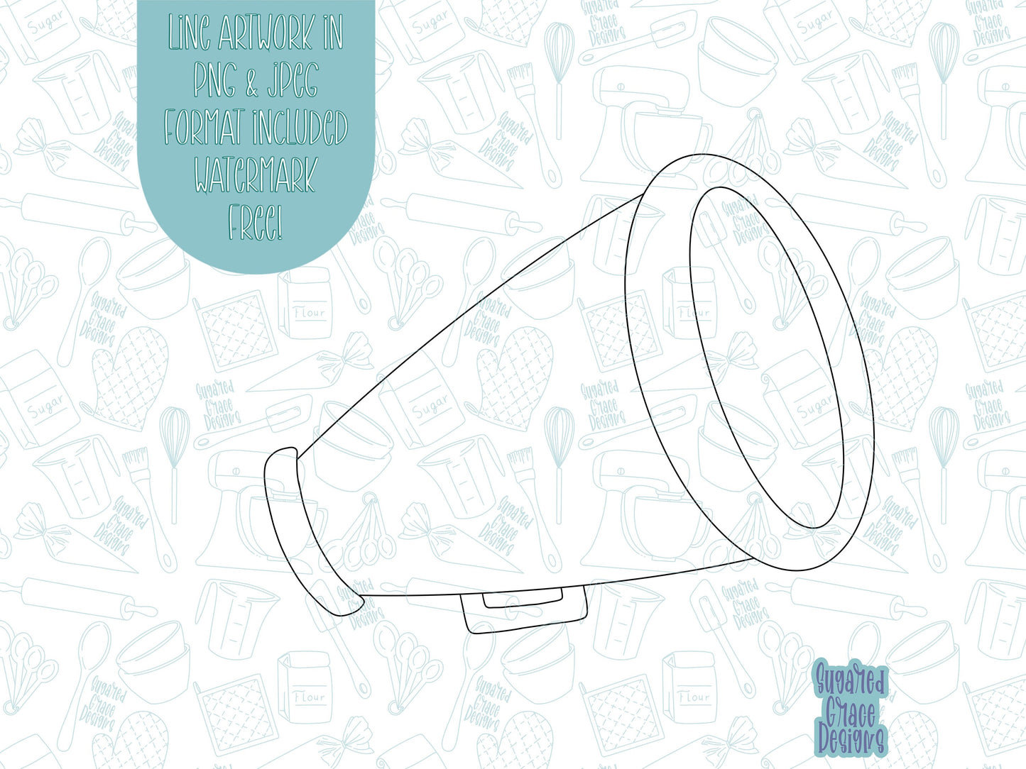 Sport Megaphone cookie cutter stl file set for 3d printing with matching printable png images for Eddie edible printers