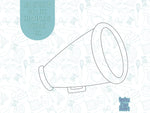 Sport Megaphone cookie cutter stl file set for 3d printing with matching printable png images for Eddie edible printers