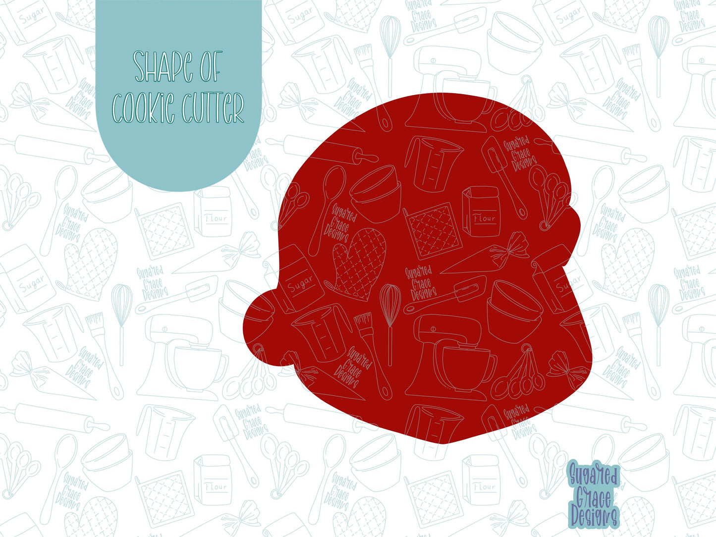 Santa Claus Cookie cutter STL file for 3D printing with png printable instant download for EDDIE edible ink printer