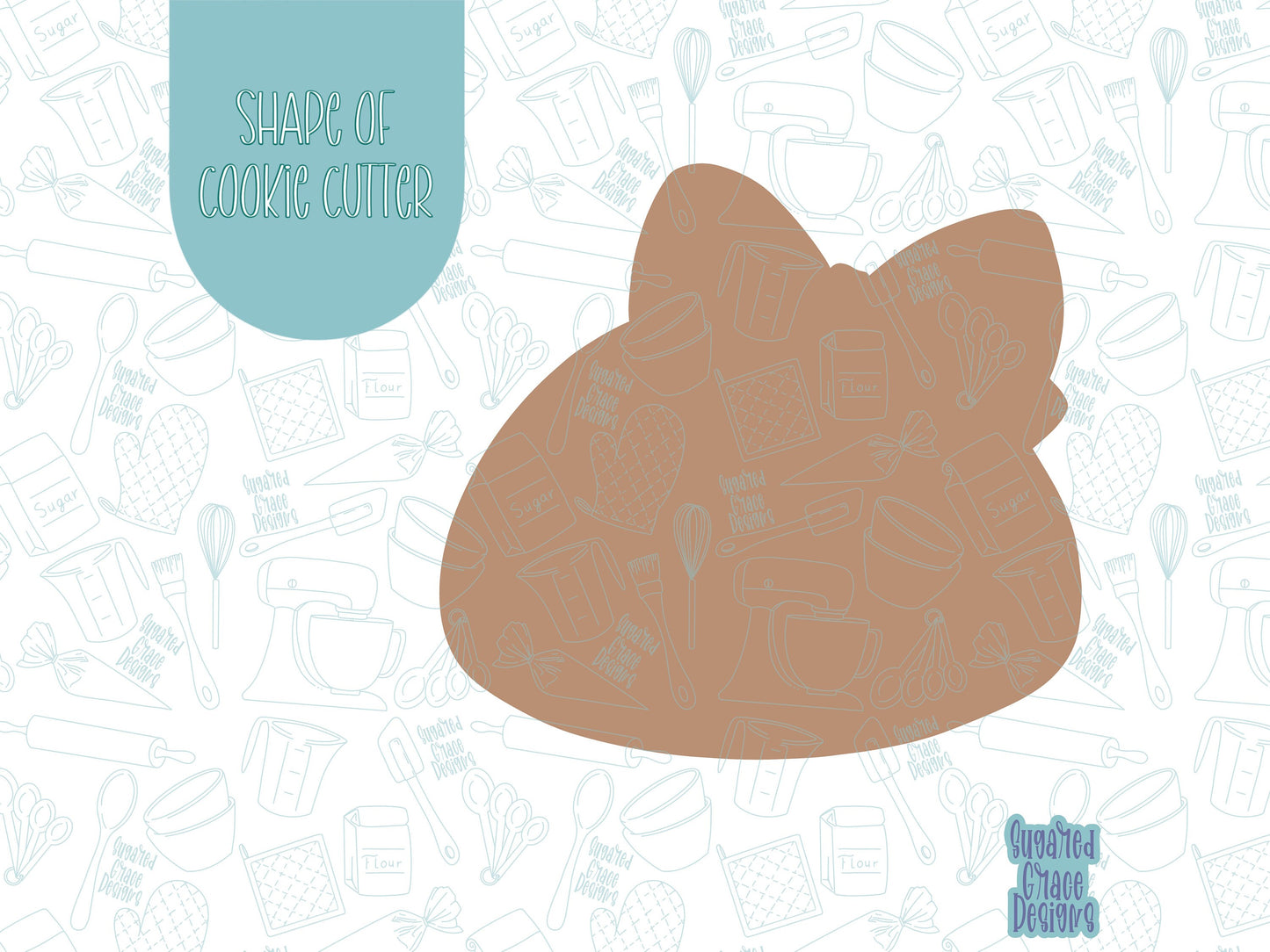 Mrs Gingerbread girl Cookie cutter STL file for 3D printing with png printable instant download for EDDIE edible ink printer
