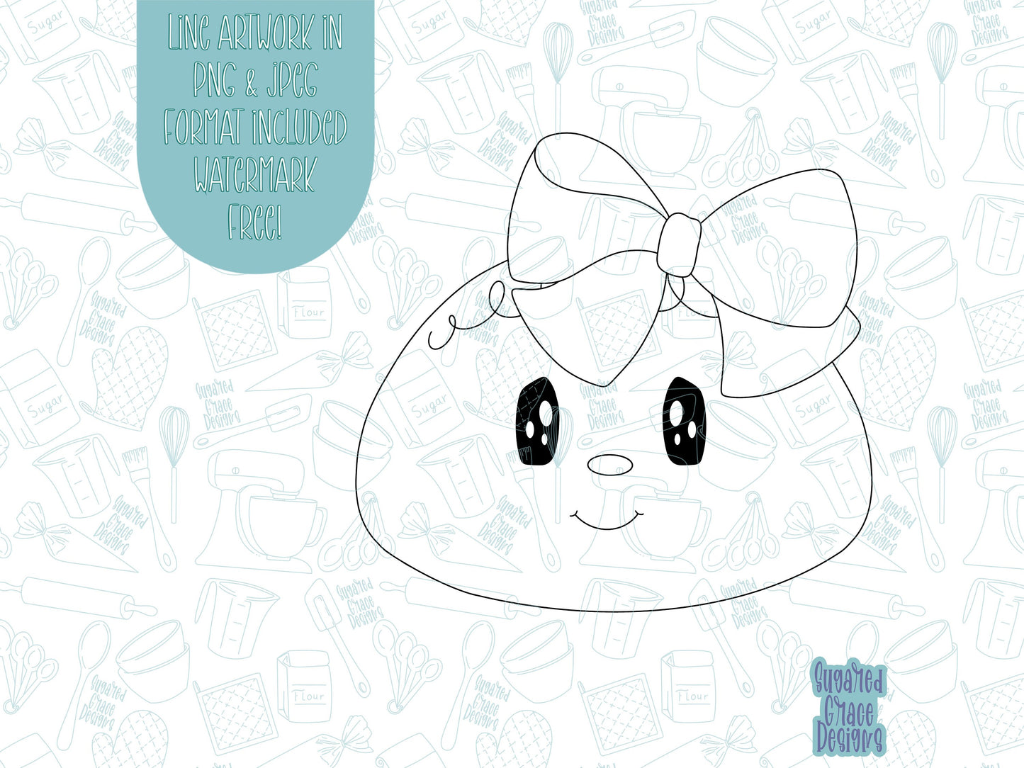 Mrs Gingerbread girl Cookie cutter STL file for 3D printing with png printable instant download for EDDIE edible ink printer