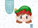 Christmas Elf girl Cookie cutter STL file for 3D printing with png printable instant download for EDDIE edible ink printer