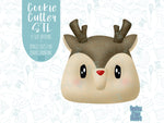 Christmas reindeer Cookie cutter STL file for 3D printing with png printable instant download for EDDIE edible ink printer