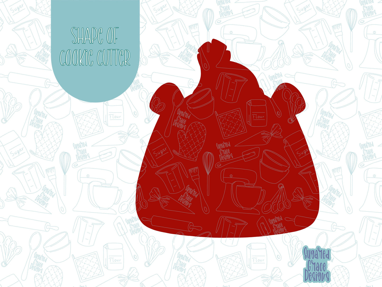 Polar bear Cookie cutter STL file for 3D printing with png printable instant download for EDDIE edible ink printer