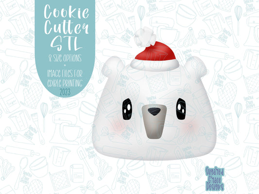 Polar bear Cookie cutter STL file for 3D printing with png printable instant download for EDDIE edible ink printer
