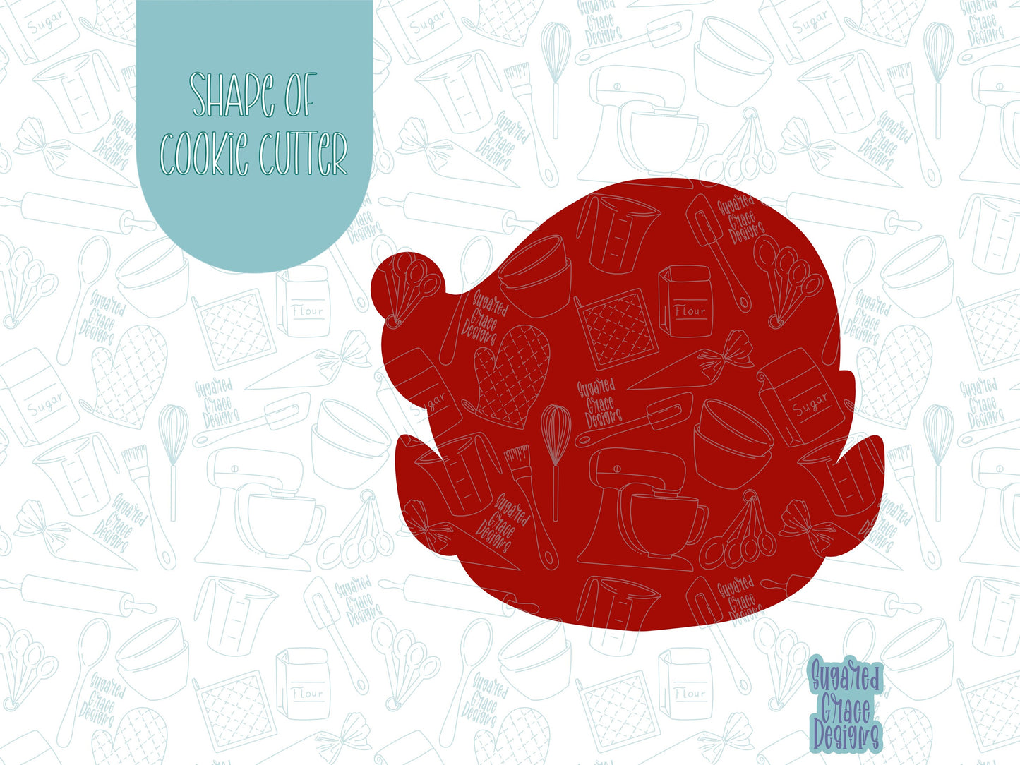 Christmas Elf Cookie cutter STL file for 3D printing with png printable instant download for EDDIE edible ink printer