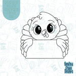 Turkey with plaque cookie cutter stl files for 3d printing with matching printable png images for Eddie edible printers