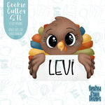 Turkey with plaque cookie cutter stl files for 3d printing with matching printable png images for Eddie edible printers